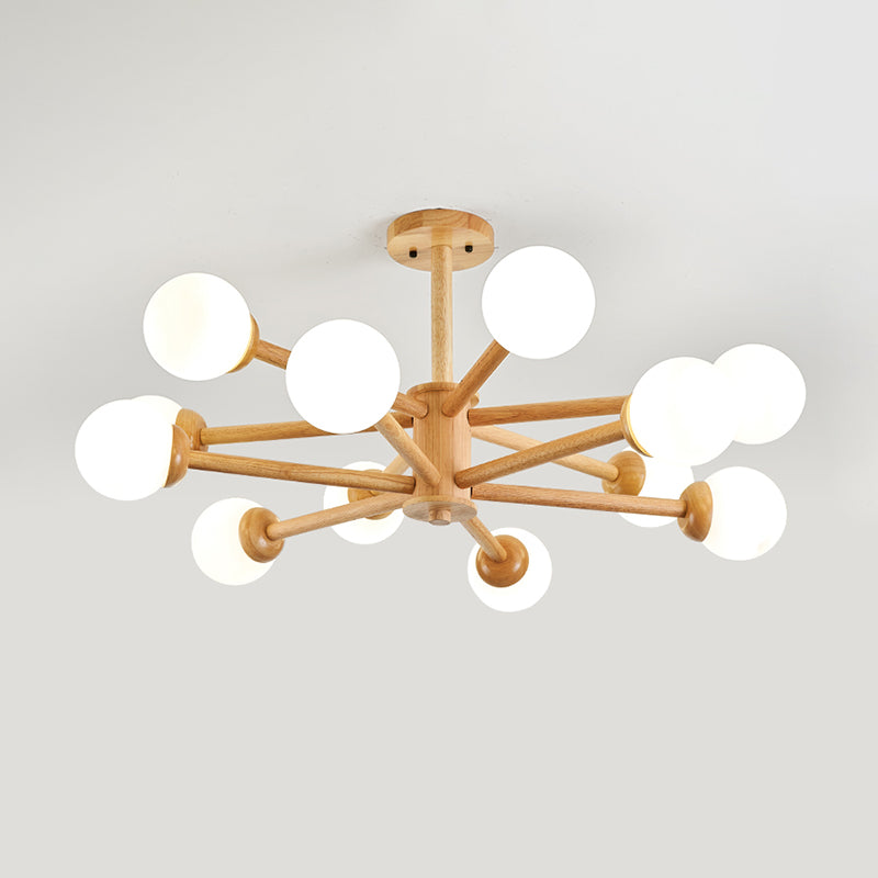 Globe Shade lampadario Luce moderno a sospensione multi-testa con tonalità di vetro bianco