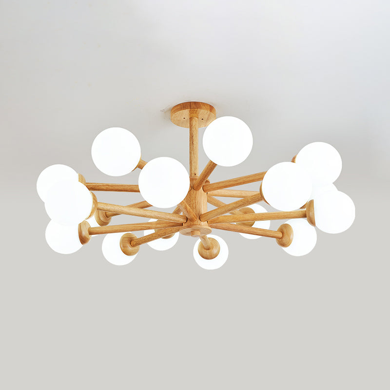 Globe Shade lampadario Luce moderno a sospensione multi-testa con tonalità di vetro bianco