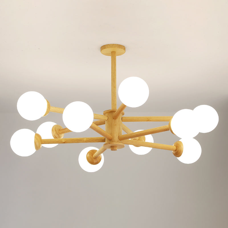 Globe Shade lampadario Luce moderno a sospensione multi-testa con tonalità di vetro bianco