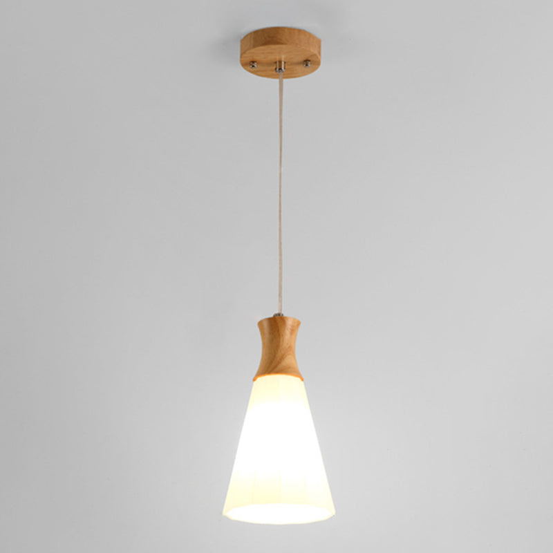 Moderner Stil hängend hängendes helles Holz und Glasanhänger Licht für Schlafzimmer Küche