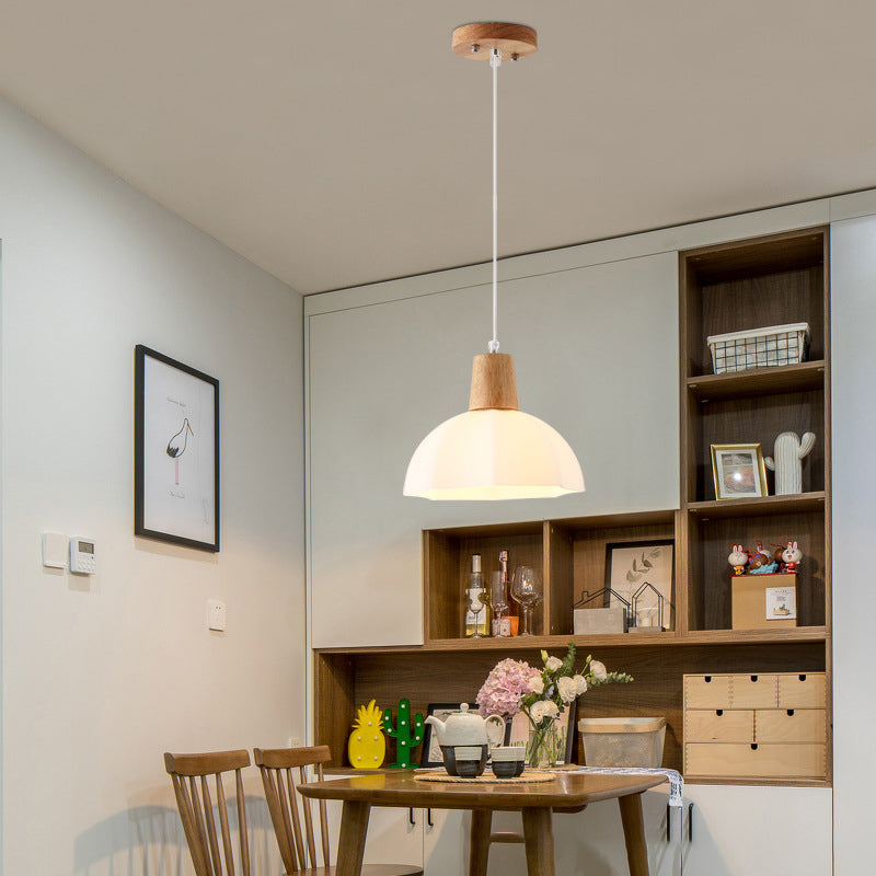 Moderner Stil hängend hängendes helles Holz und Glasanhänger Licht für Schlafzimmer Küche