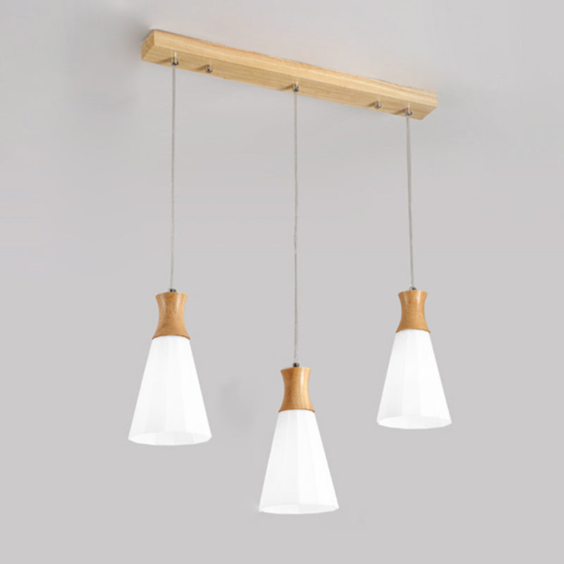 Moderner Stil hängend hängendes helles Holz und Glasanhänger Licht für Schlafzimmer Küche