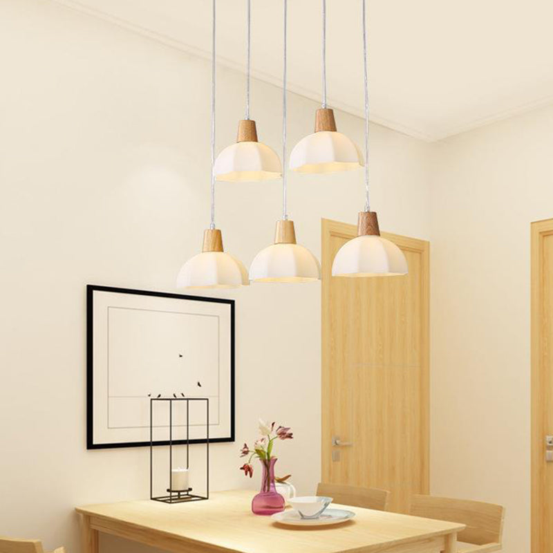 Moderner Stil hängend hängendes helles Holz und Glasanhänger Licht für Schlafzimmer Küche