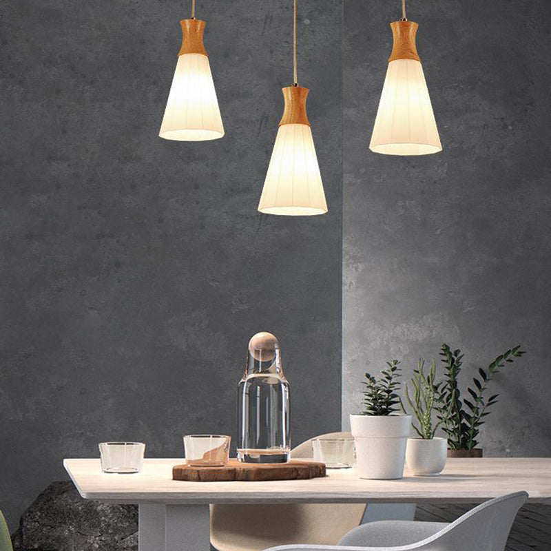 Moderner Stil hängend hängendes helles Holz und Glasanhänger Licht für Schlafzimmer Küche