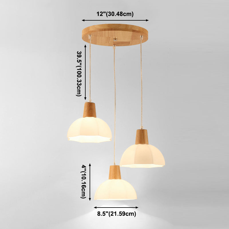 Moderner Stil hängend hängendes helles Holz und Glasanhänger Licht für Schlafzimmer Küche