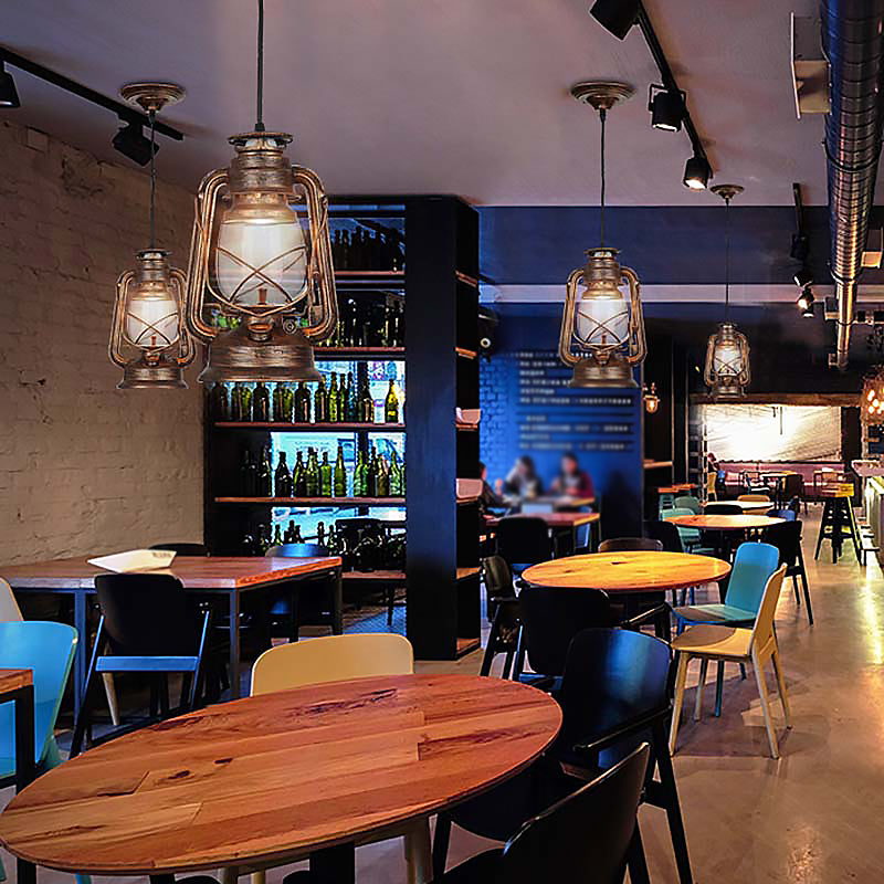 Nautical Style Kerosene Lamp Shaped 1 Head Hanging Light Metal Pendant Lamp