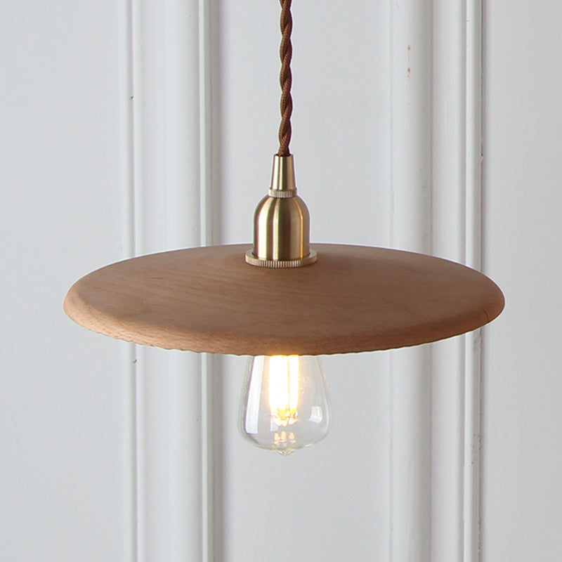 1 Light Pendant Light Modern Style Minimalism Wood Hanging Light for Dinning Room