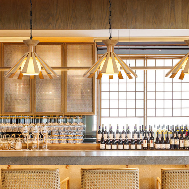 Moderne Holzanhänger Leuchten Leuchten minimalismus 1 Licht Esszimmer hängen Licht