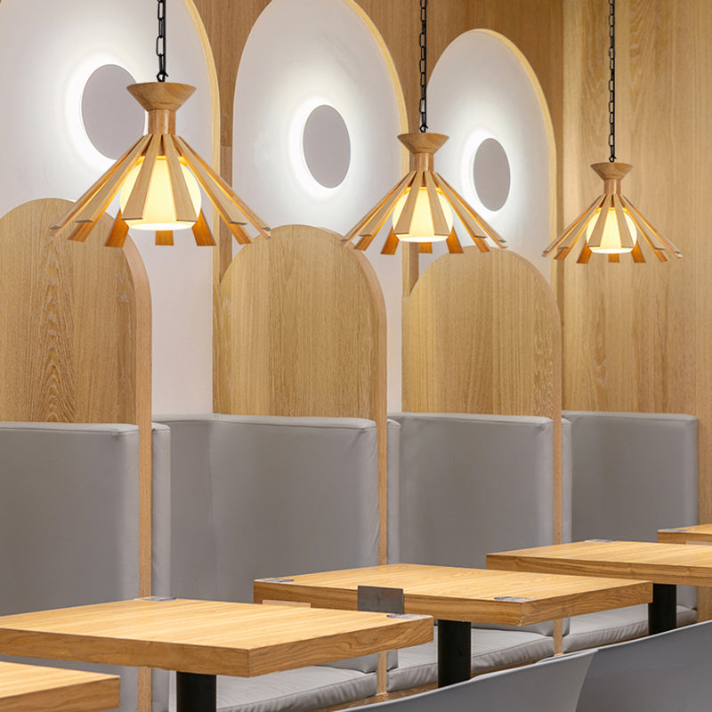 Moderne Holzanhänger Leuchten Leuchten minimalismus 1 Licht Esszimmer hängen Licht