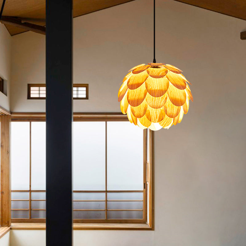 Moderner Stil Anhänger leichte Kiefernkegel Holz hängende Licht für das Restaurant