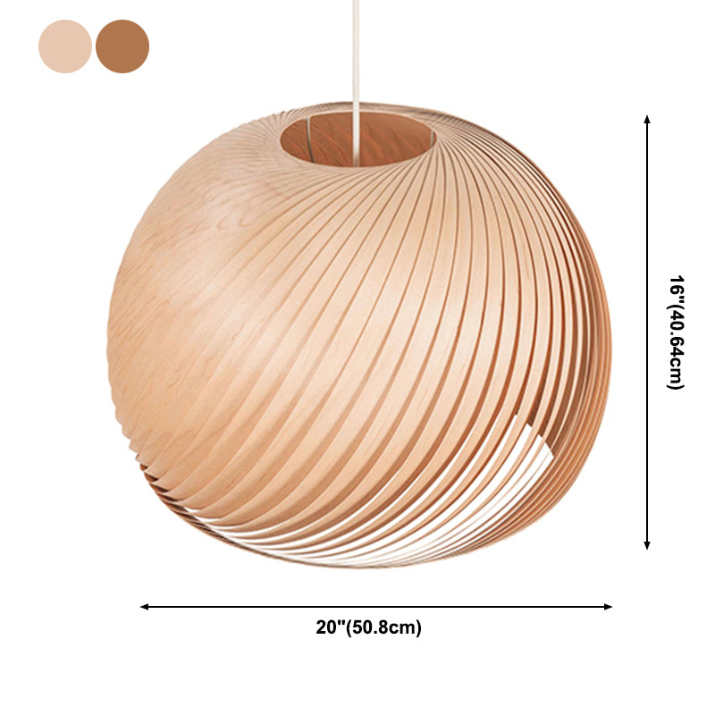 Kuppelförmige hängende hängende Licht moderner Stil Holz Anhänger Licht für Schlafzimmer Wohnzimmer