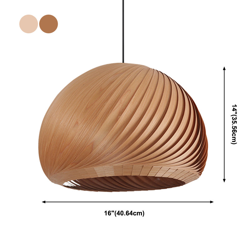 Kuppelförmige hängende hängende Licht moderner Stil Holz Anhänger Licht für Schlafzimmer Wohnzimmer