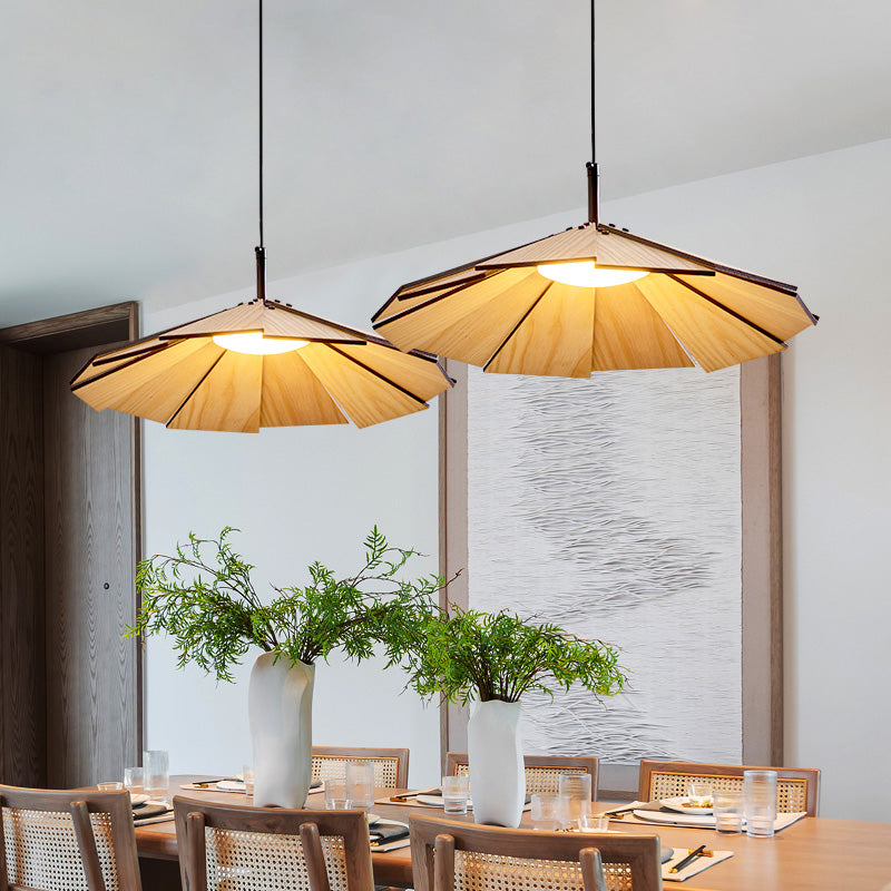 1-licht houten hangende lamp naar beneden verlichting eenvoudige kegelvorm hanger verlichtingsarmatuur