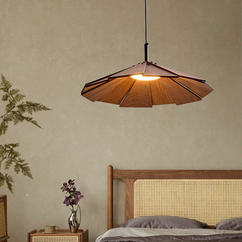 1-licht houten hangende lamp naar beneden verlichting eenvoudige kegelvorm hanger verlichtingsarmatuur