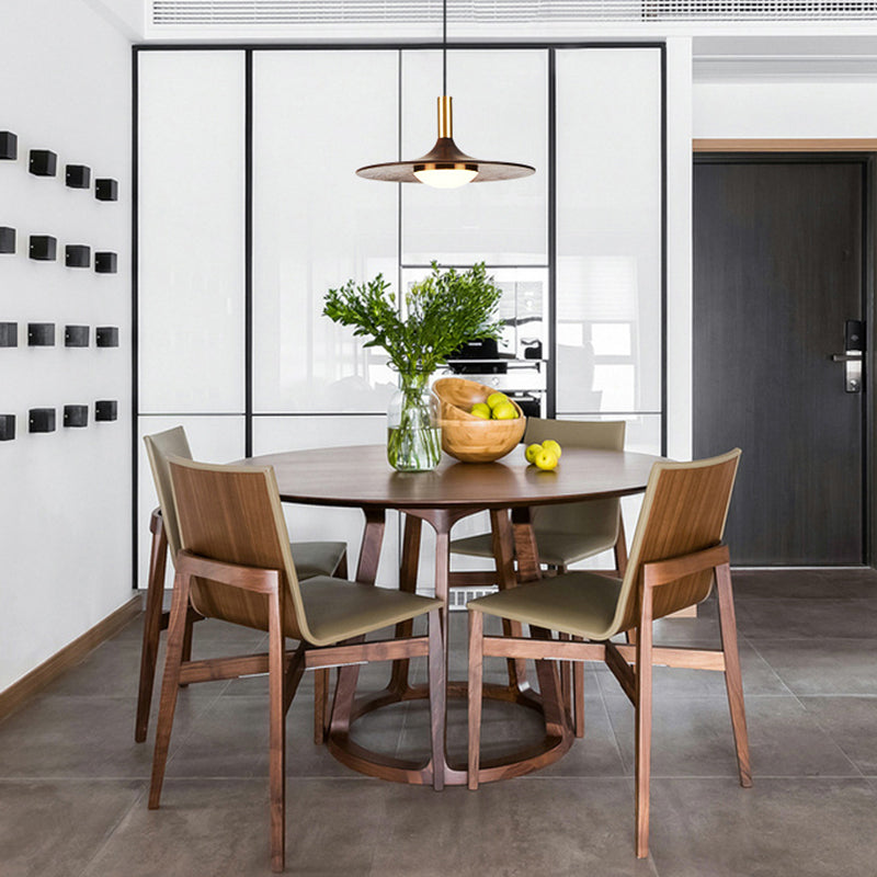 Braune Anhänger Beleuchtungsrichtung moderne Kegelform aus Walnussholz hängende Licht