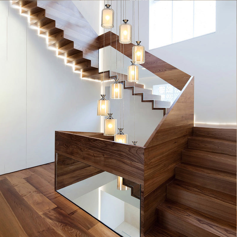 Silver Globe/Cilindro Clustro Ciondolo Modern Glass Clear Glass Apparecchia