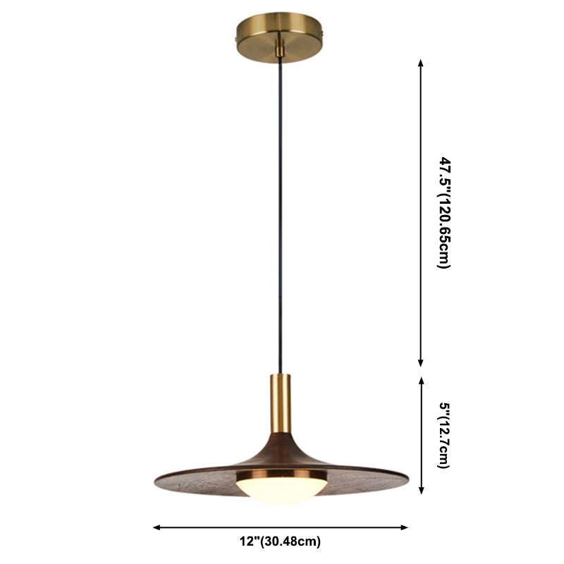 Braune Anhänger Beleuchtungsrichtung moderne Kegelform aus Walnussholz hängende Licht