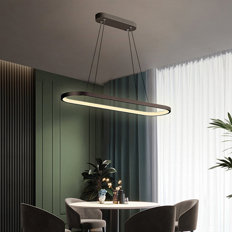 LED Island Lamp Moderner einfacher Stil Aluminium Anhänger Licht für Esszimmer