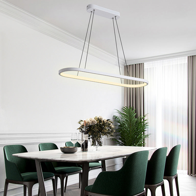 LED Island Lamp Moderner einfacher Stil Aluminium Anhänger Licht für Esszimmer