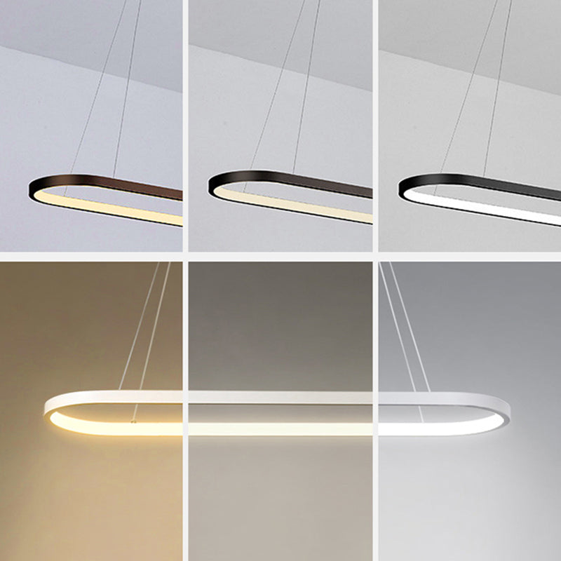 LED Island Lamp Moderner einfacher Stil Aluminium Anhänger Licht für Esszimmer