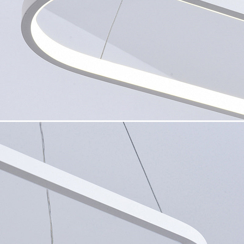 LED Island Lamp Moderner einfacher Stil Aluminium Anhänger Licht für Esszimmer