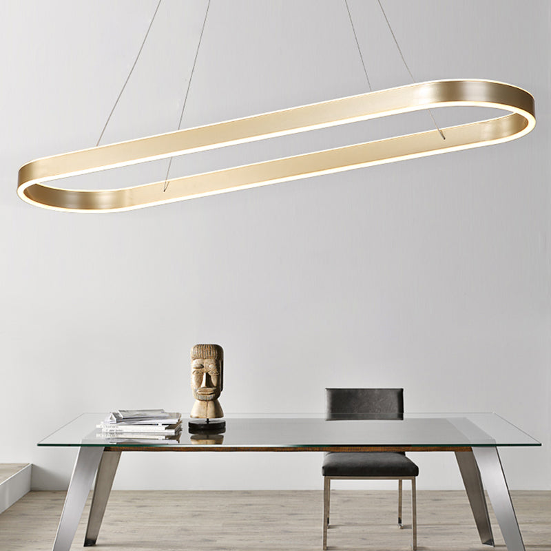 Modern Style Island Lamp Simple LED Aluminum Pendant Light Fixture for Dining Room