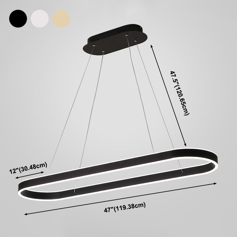 Moderne Style Island Lampe einfache LED -Aluminium -Anhängerleuchte für Esszimmer