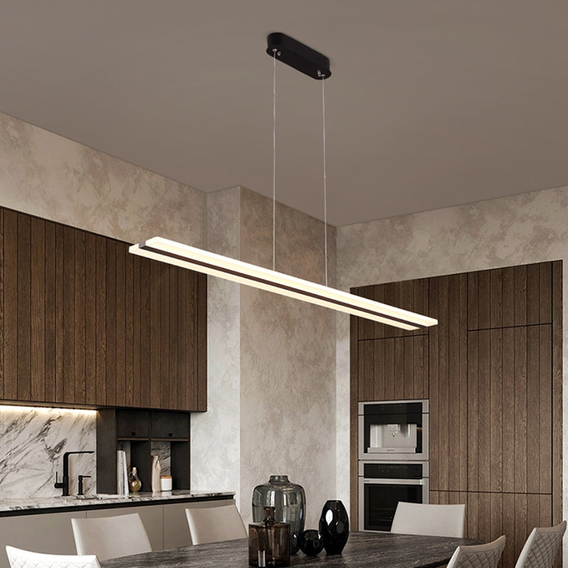 LED Simple Island Lamp Moderner Rechteck -Anhängerleuchte für Esszimmer