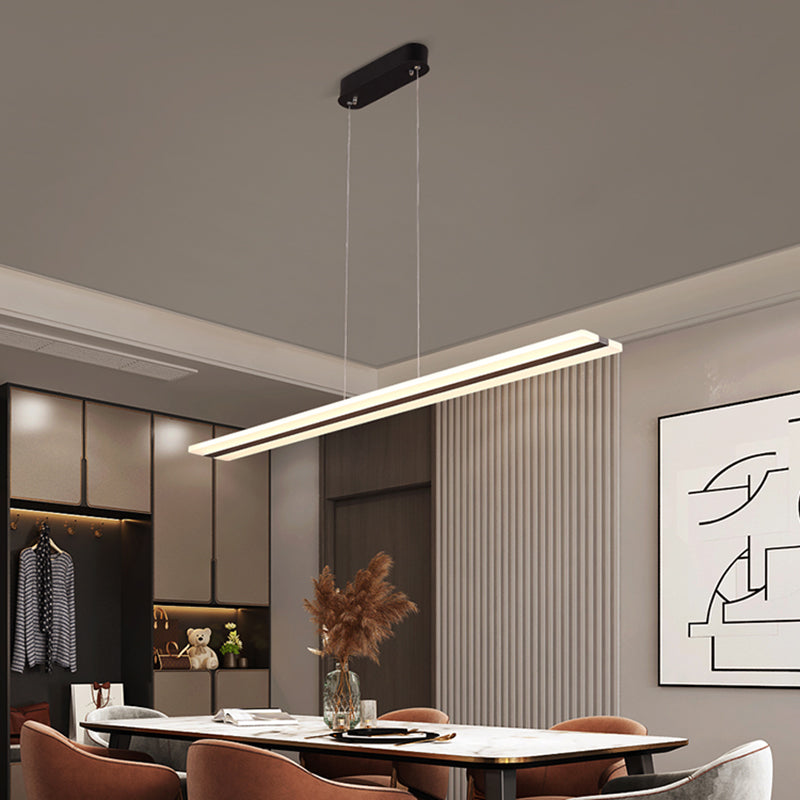 LED Simple Island Lamp Moderner Rechteck -Anhängerleuchte für Esszimmer