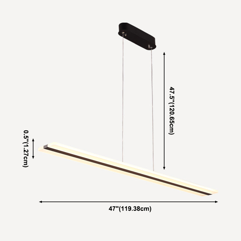 LED Simple Island Lamp Moderner Rechteck -Anhängerleuchte für Esszimmer