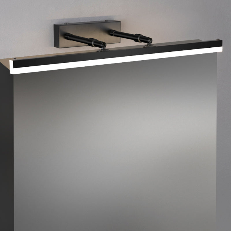 Metal Straight Wall Lamp Nordic Style Black LED Mirror Light for Bathroom