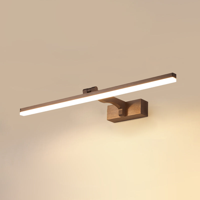 Simplicity Metal Straight Mirror Light Modern Aluminum 1 Light Wall Sconce for Bathroom