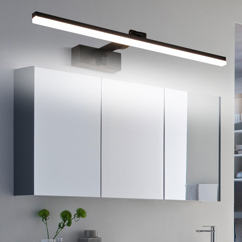 Simplicité Métal Miroir Straight Light Modern Aluminium 1 Applexion murale légère pour salle de bain