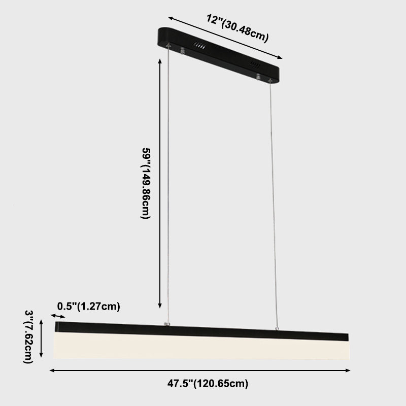 Paxage de lampe à île LED Nordic moderne Office Rectangle Pendant Light