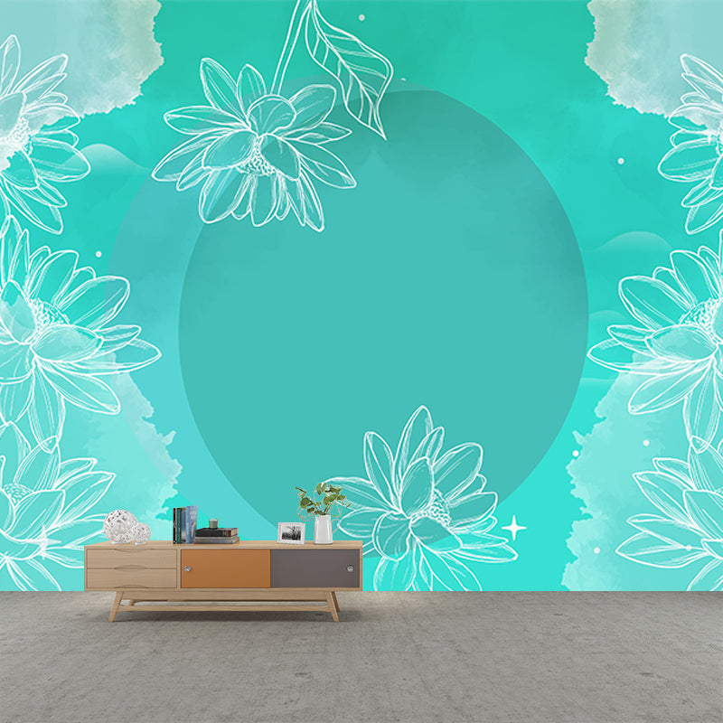 Tropical Style Plant Mural Wallpaper Contemporary for Dining Room Decor