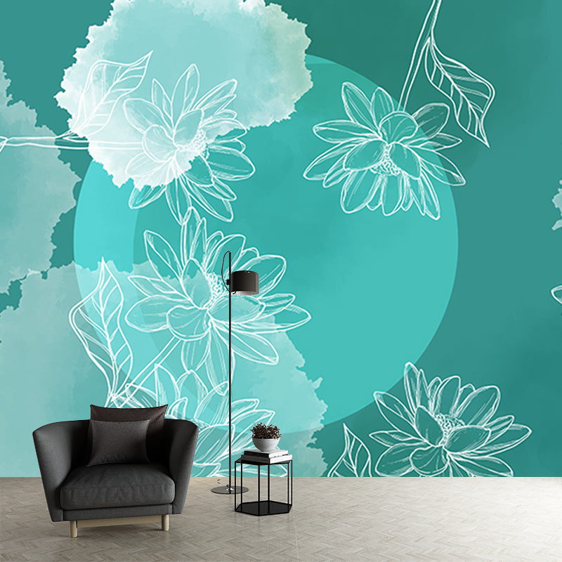 Tropical Style Plant Mural Wallpaper Contemporary for Dining Room Decor