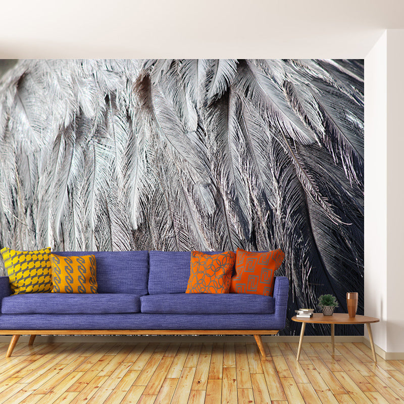 Light Feathers Removable Wall Mural for Living Room Bedroom, Made to Measure