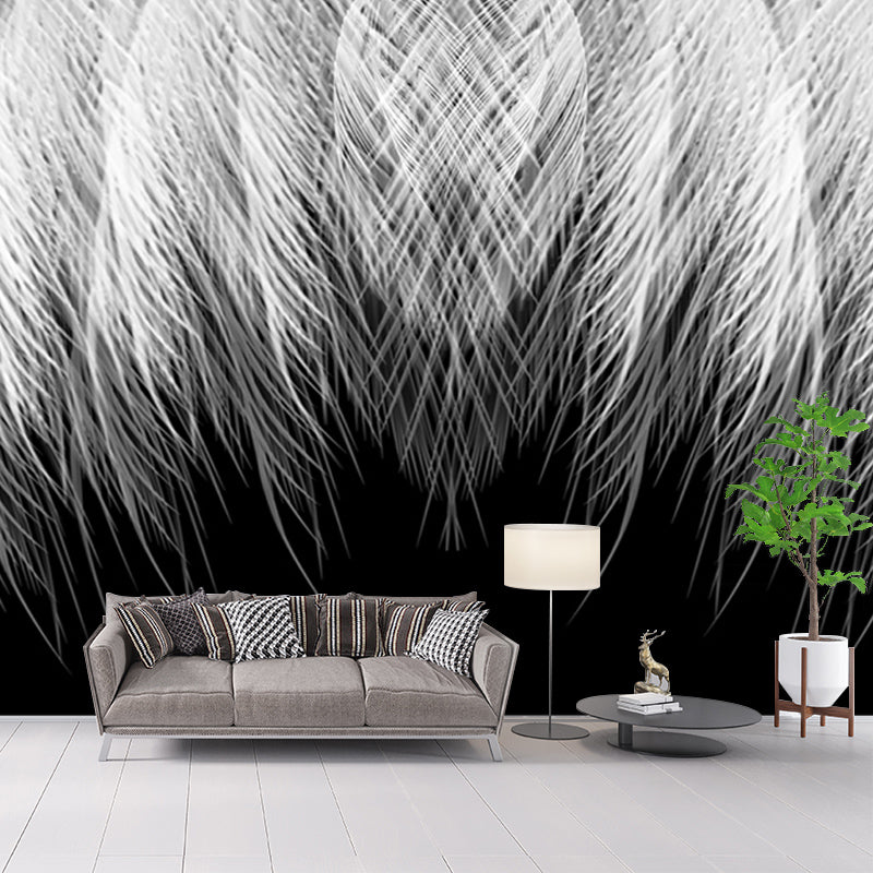 Light Feathers Removable Wall Mural for Living Room Bedroom, Made to Measure