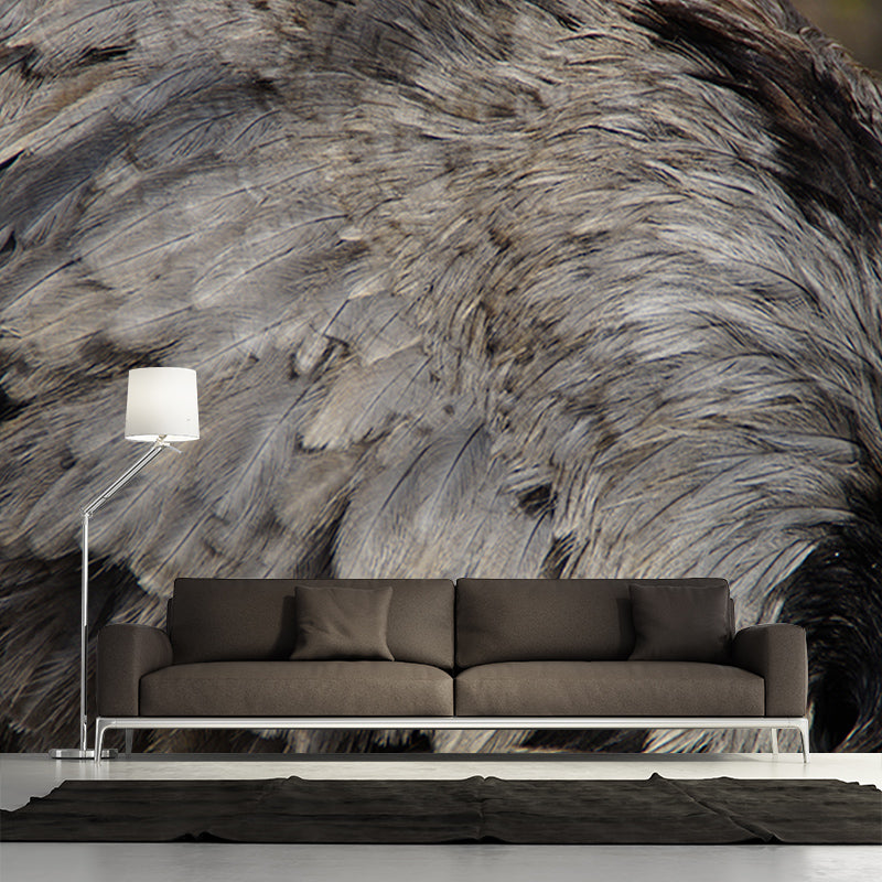 Feather Mural Wallpaper Moisture Resistant Art for Bedroom, Custom Size Available