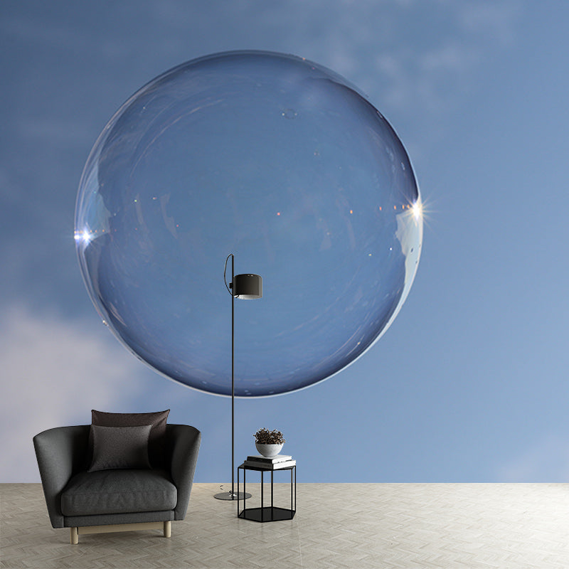 Blue Sky and White Clouds Wall Murals Moisture Resistant Wall Covering for Living Room