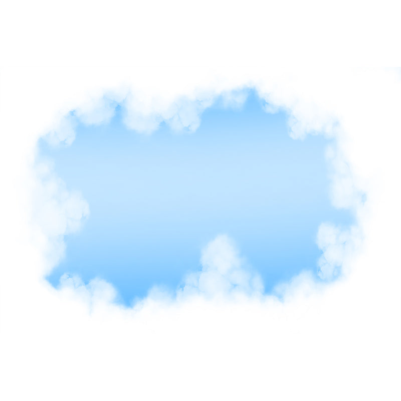 White Clouds View Wall Murals Moisture Resistant Wall Covering for Living Room