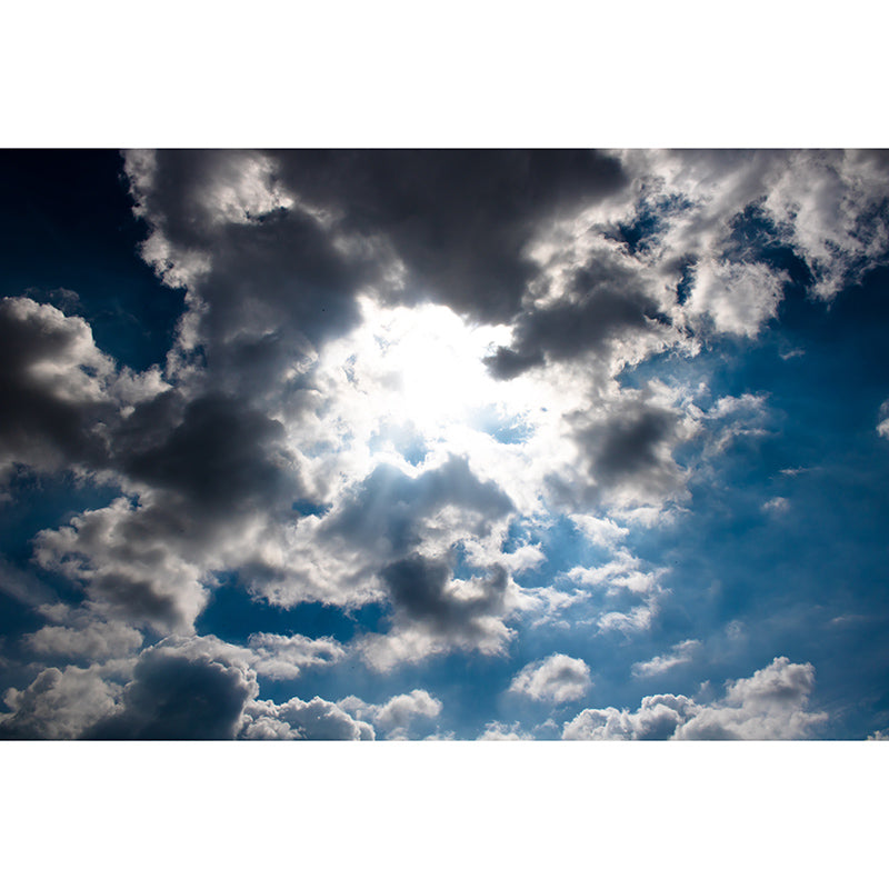 Blue Sky Modern Style Water Resistant Sitting Room Wall Covering, Personalized Size