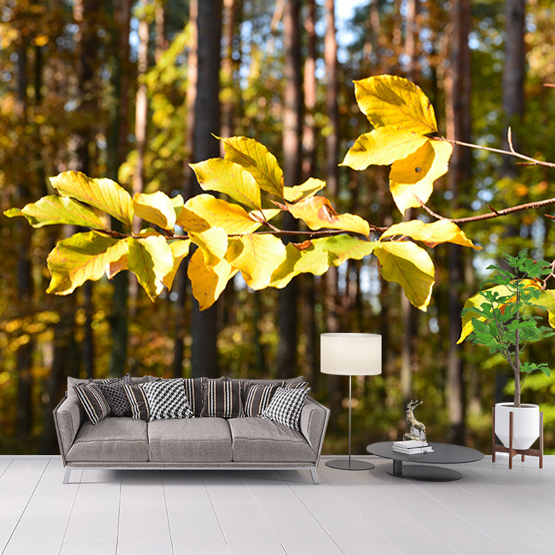 Modern Style Water Resistant Sitting Room Forest Wall Covering, Personalized Size