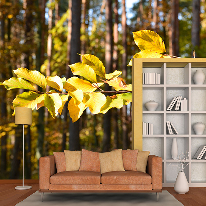 Modern Style Water Resistant Sitting Room Forest Wall Covering, Personalized Size