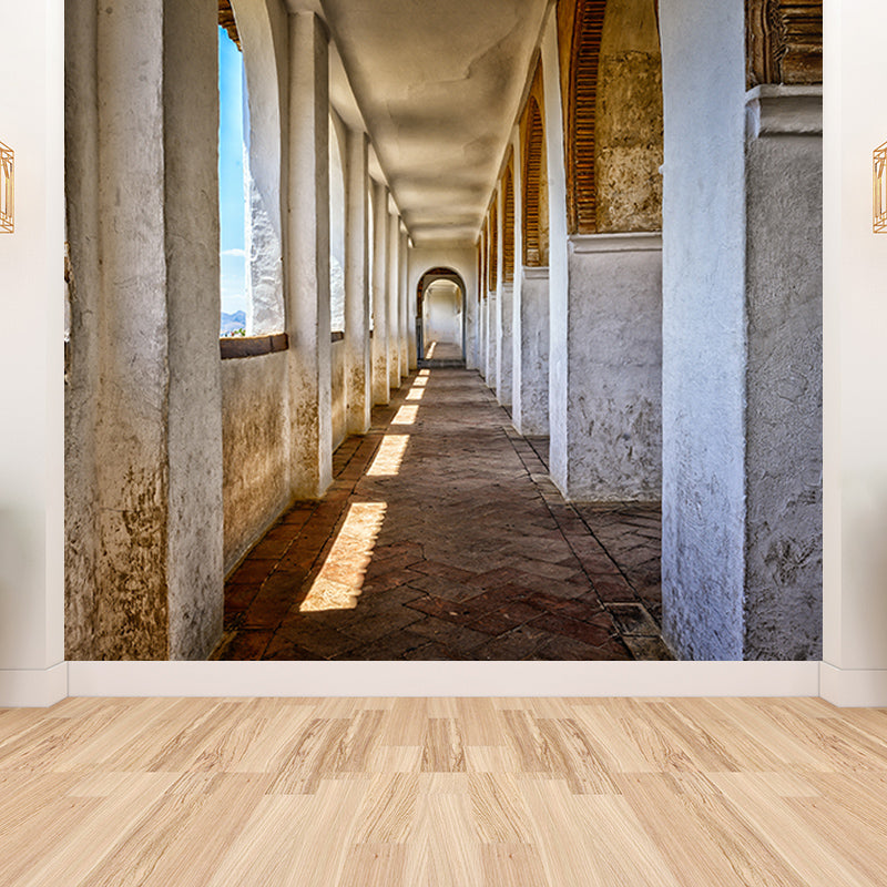 Aisle Space Extension Mural Wallpaper for Sitting Room Decor, Moisture Resistant