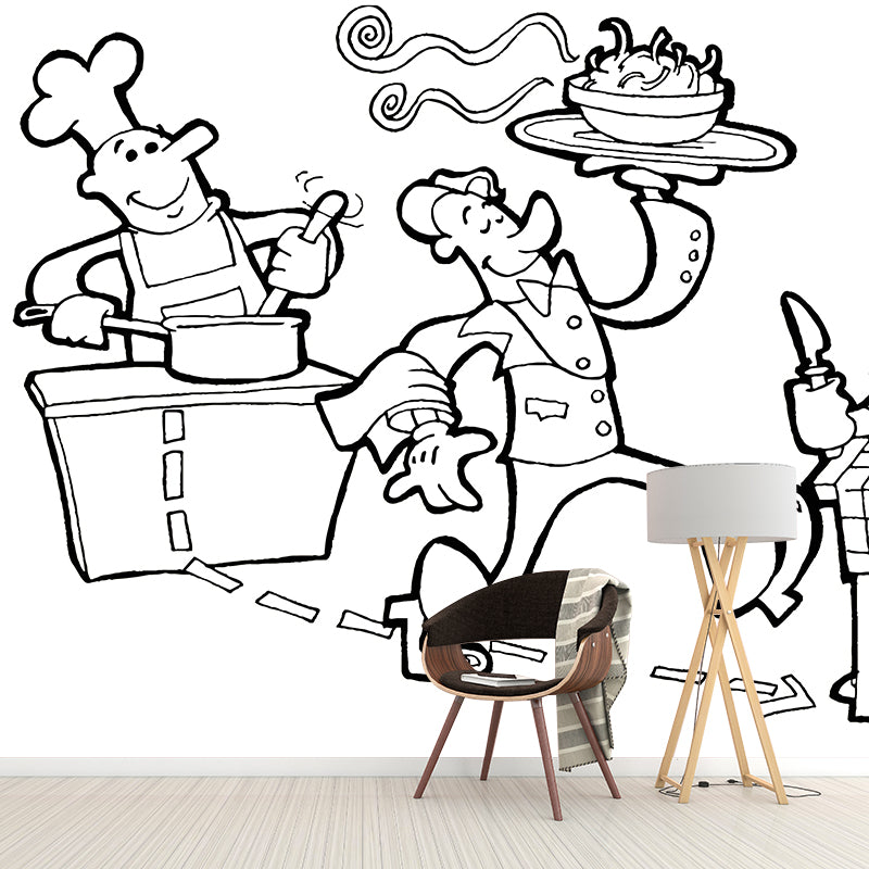 Horizontal Illustration Cartoon Mural Environment Friendly Wallpaper for Kid's Bedroom