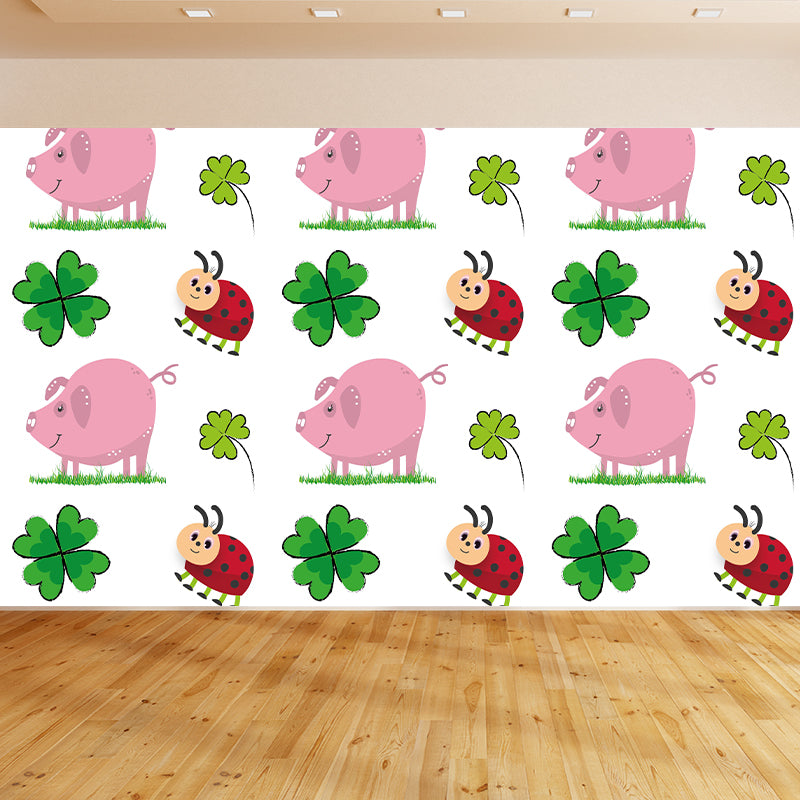 Illustration Cartoon Mural Wallpaper Environment Friendly for Kid's Bedroom