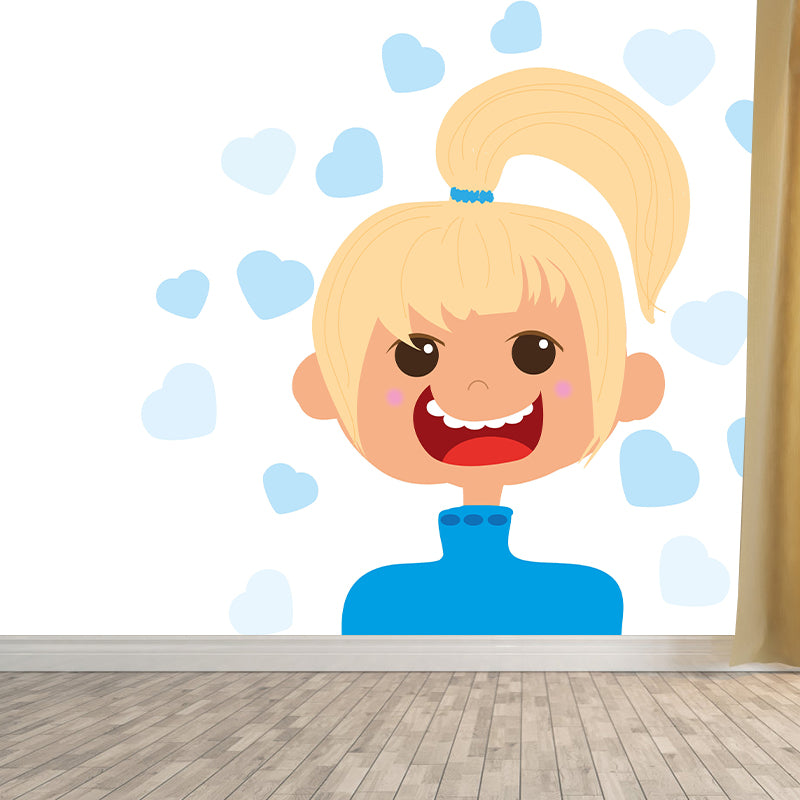 Children's Art Cartoon Mural Wallpaper Environment Friendly for Kid's Bedroom
