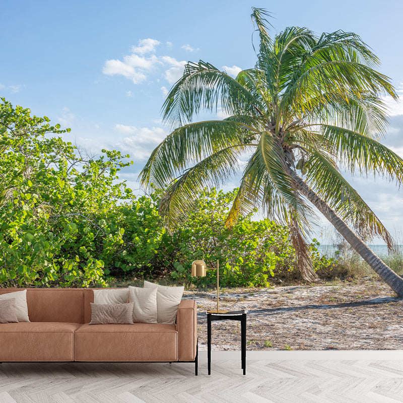 Horizontal Photography Palm Tree Mural Environment Friendly Wallpaper for Room