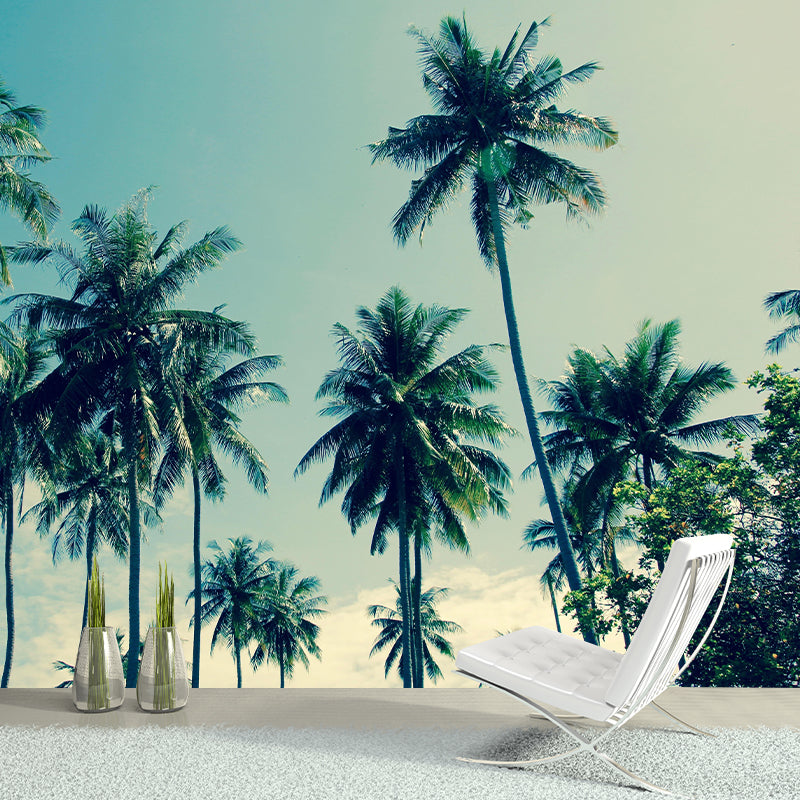 Horizontal Photography Palm Tree Mural Environment Friendly Wallpaper for Room